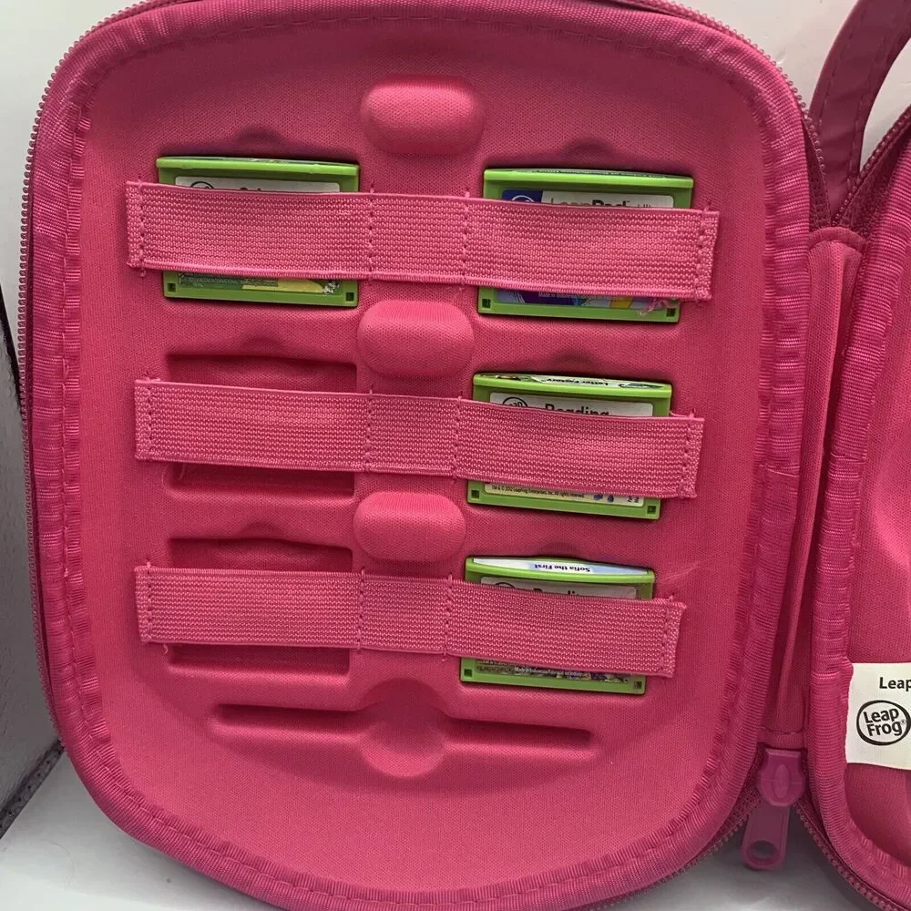 LeapFrog LeapPad 2 Barbie Case Hard Shell Travel Case Pink With 4 Games